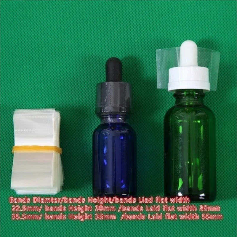 Custom Order  20000pcs  D22mm X Hight 30mm With Perforations Transparant Heat Shrink Bands For Essential Oil Bottles  Mouth/Cap