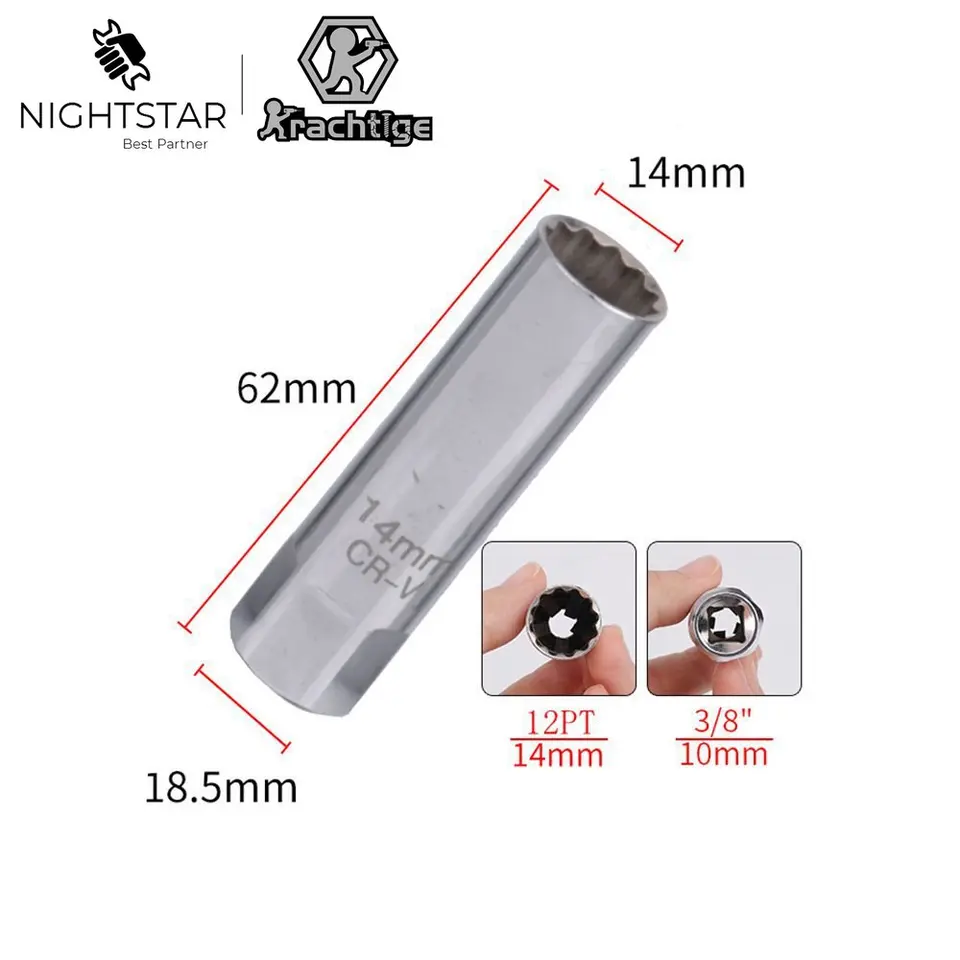 Clé À Bougie D'allumage De 14mm, 12 Points Pt, Clé De Retrait, Mini Clé  Murale Mince, 3/8 Pouces, Adapté Pour Bmw Mini Mercedes - Clés À Molette -  AliExpress