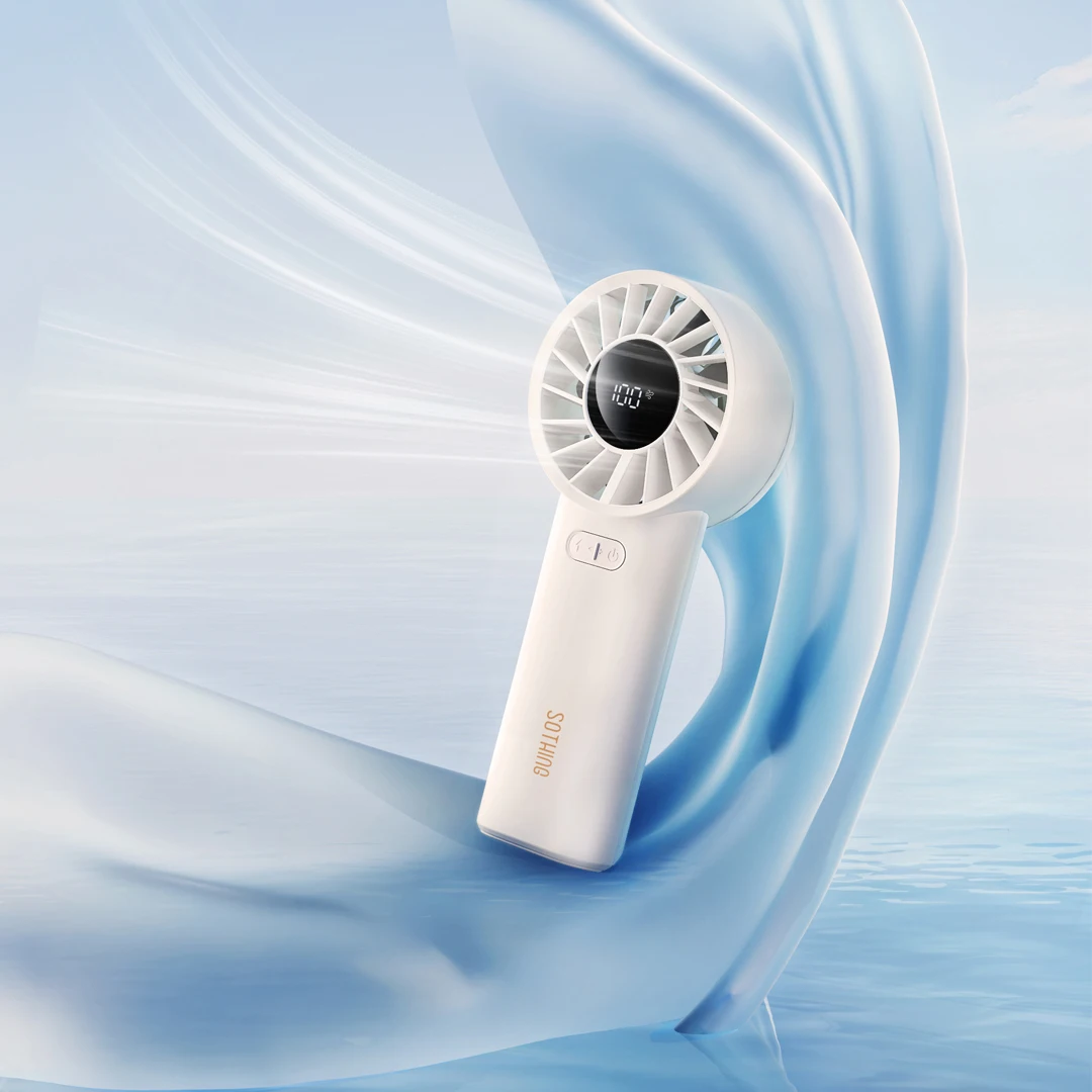 Sothing Mini Handheld Fan 3600mAh USB Rechargeable 100 Speeds Ultra-Quiet Portable Cooling Fan for Outdoor Office Dorm