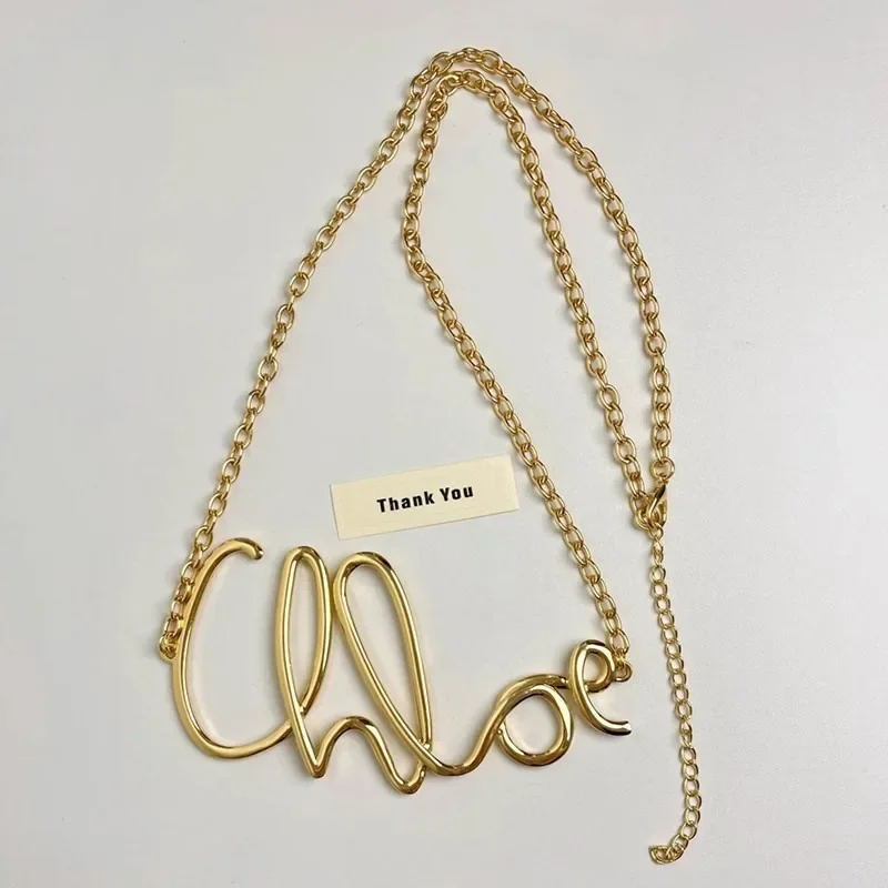 Adjustable Gold Waist Chain Jewelry Vintage Minimalist Metal Belt for Women Dresses Pants A U Letter Design 115cm