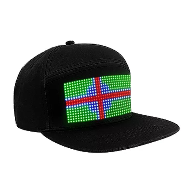 Bluetooth LED Hat RGB Four Color Programmable Matrix Board Baseball Hat DIY Soft Cotton Screen Cap USB Rechargeable Pixel led light led modules led module