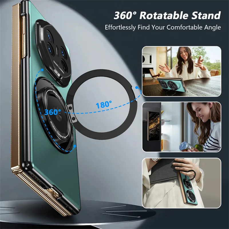 Magnetic Lens Stand Matte ShockProof Soft Silicone Case - Skin-Friendly Protection Cover