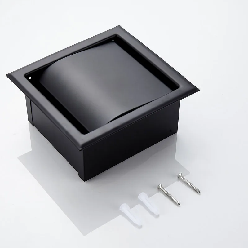Recessed Toilet Paper Support sus 304 Stainless Steel Toilet Paper Holder Wall Roll Holders Tissue Box Cover Roll Holder