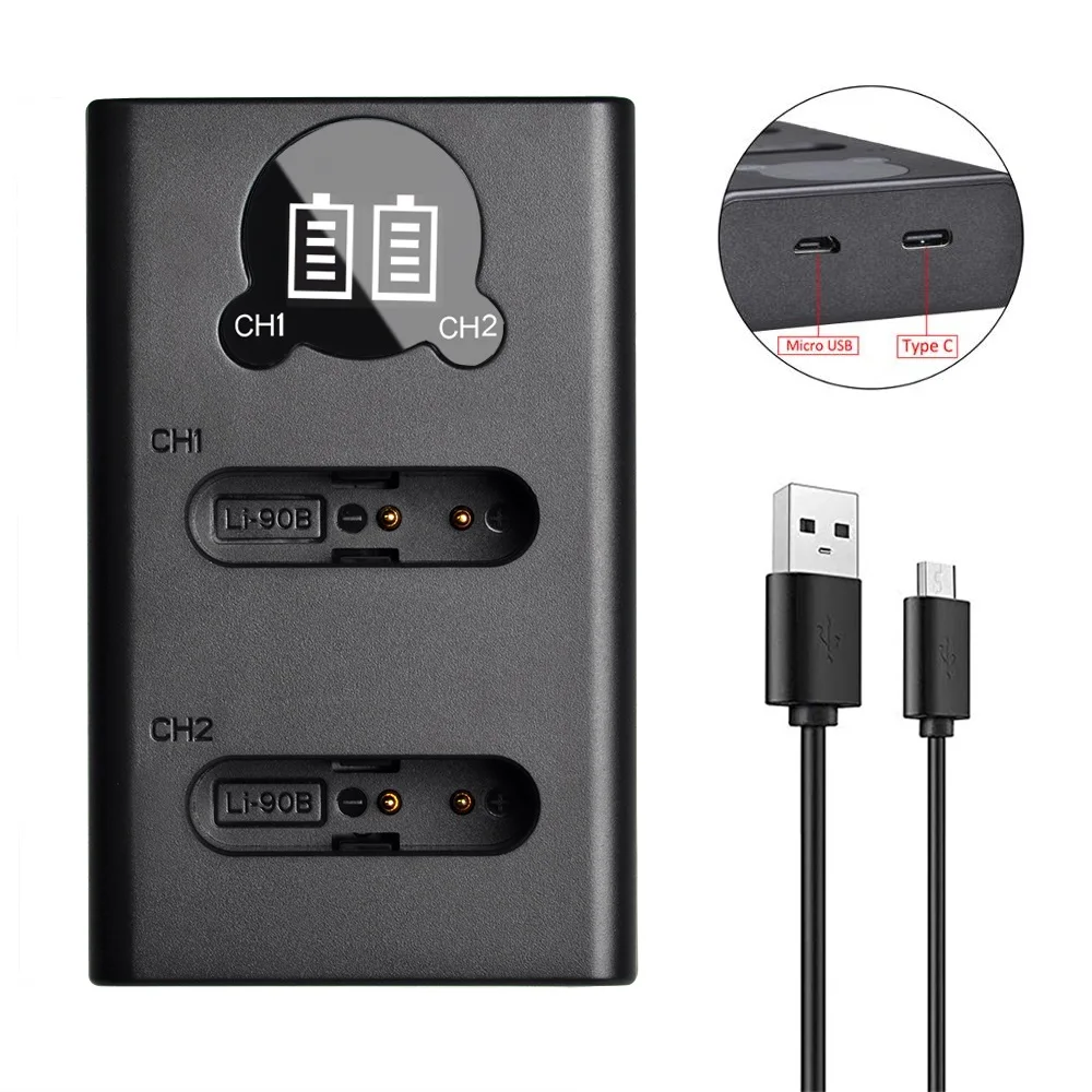 リコー用バッテリー/デュアル充電器,グラムDB-110,g900,WG-6,gr3