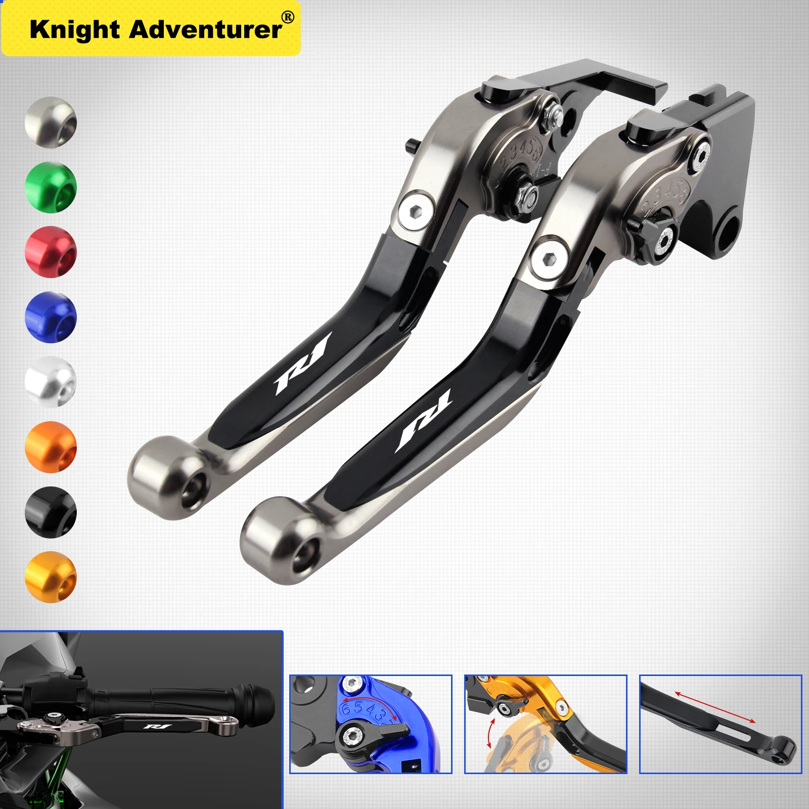 Levier De Vitesse Rabattable Noir Pour Yamaha YZF R1 2002-2003 - Neuf, Marque Générique