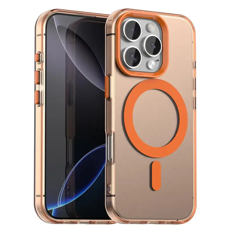 Luxury Magnetic Frosted Military-Grade Protective Case with Camera Frame and Magsafe Compatibility