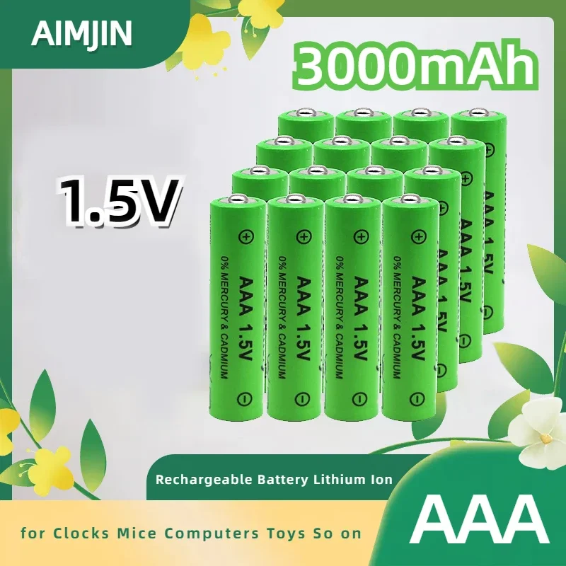 

3000mAh AAA 1.5V Battery Rechargeable Battery Lithium ion for Clocks Mice Computers Toys so on rechargeable battery