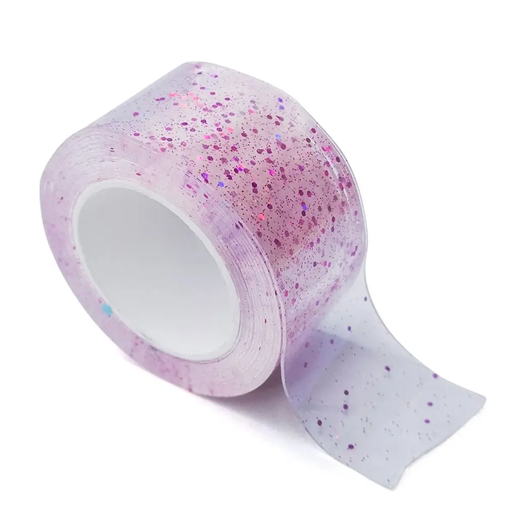 1Meter Blowable Decompression Toy DIY Crafts Bubble Tape Blowing Tape Double Sided Tape with Sequins