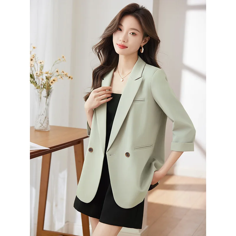 

HOO 2024 женские летние тонкие Новые повседневные свободные блейзеры