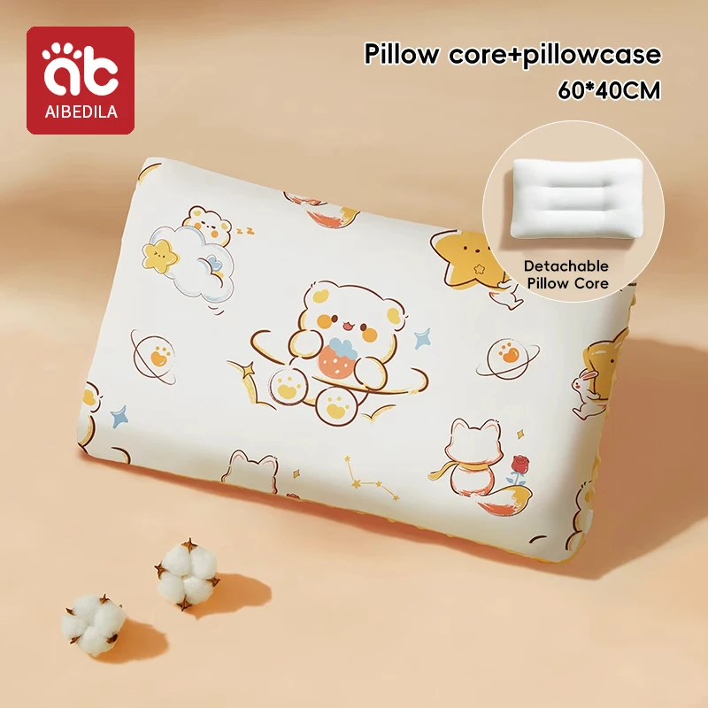 AIBEDILA Infant Pillows Cartoon Printed Pattern Children Sleeping Pillow Kindergarten Cotton Pillow Baby Room Decor Stereotyped