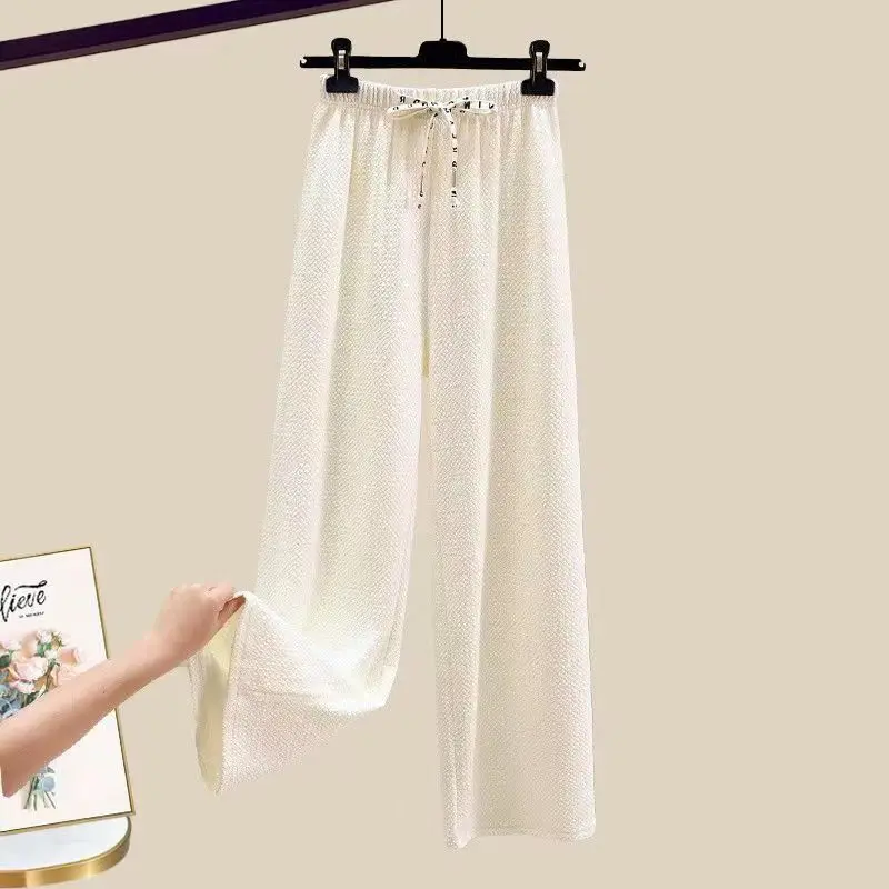 Gentle Elegant Outfits Women's Spring Autumn 2023 Design Sense Fashion Knitted Sweater Slim Wide Leg Pants Two Piece Set