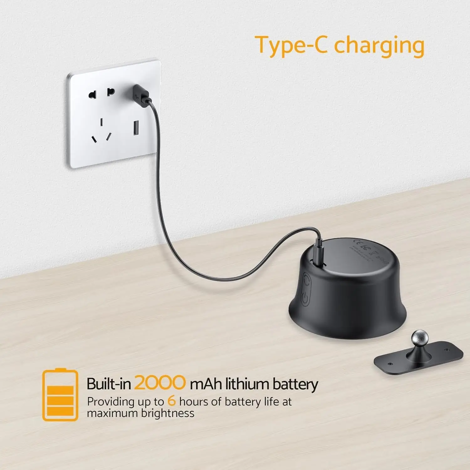 2Pack Rechargeable Magnetic LED Wall Light 5