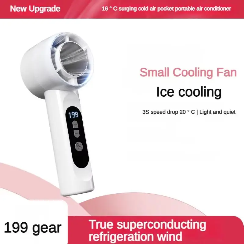 Portable Handheld USB Rechargeable Mini Fan - 199-Speed Cooling with Pocket Design for Travel, Concerts & Camping