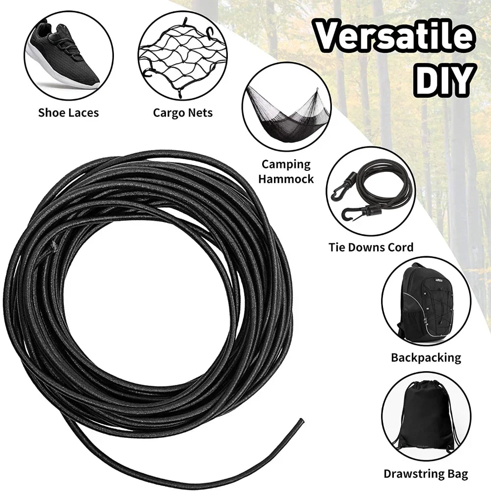 DIY Rubber Bands Elastic Band Sewing Accessories Clothing Straps Elastics Rope Black Crafts High Quality 3/4/5/6/8MM Apparel