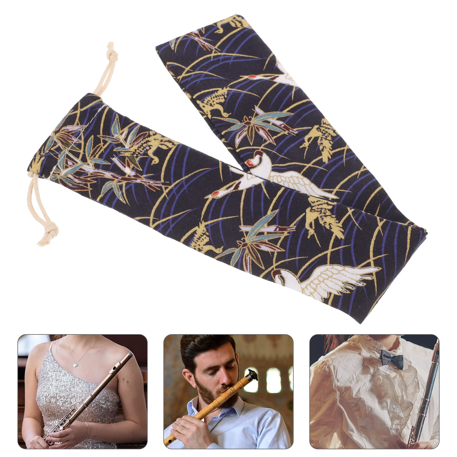 

Soprano Recorder Carrying Bags Flute Storage Pouch For Vertical Flute 6/8 Hole Recorder Flannelette Large Cloth Bag