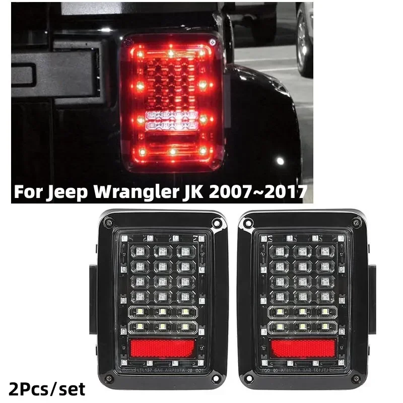 

Car Tail Lights Auto Rear LED Brake Lamp Reverse Turn Signal Lights For Jeep Wrangler JK 2007~2017
