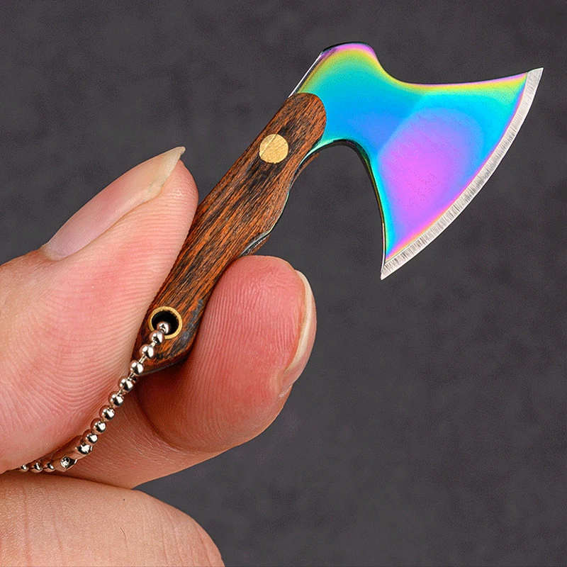 Mini440StainlessSteelAxeHatchetPocketKnifeKeychainEDCFull