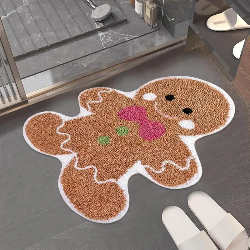 

Gingerbread Door Mat Carpet Floor Mat Rugs Absorbent Non Slip Bath Mats Doormats For Indoor Bedroom Front Door Hallway Home