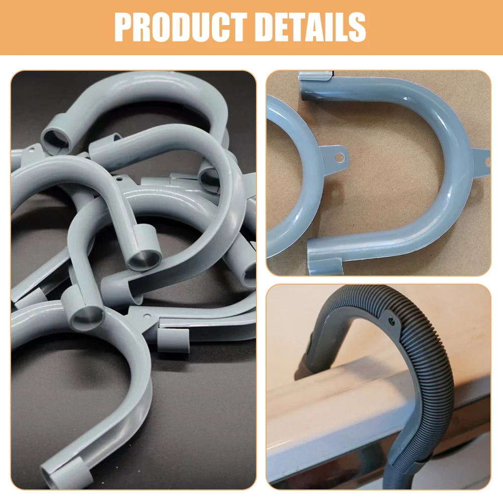 10 Pcs Washing Machine Hooks Drain Hose Holders U Shape Brackets Washer Discharge Clips Flexible Hose Guides Plumbing Guttering