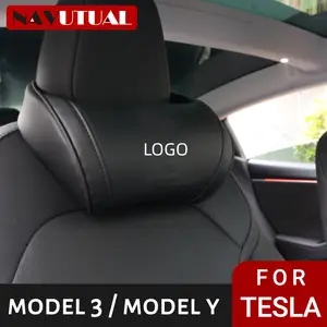 Sitz Kopfstütze Reise Rest Neck Kissen PU Leder Hals Kissen Memory Foam  Kissen Für Tesla Modell 3/Y/X/S Auto – kaufe die besten Produkte im  Onlineshop