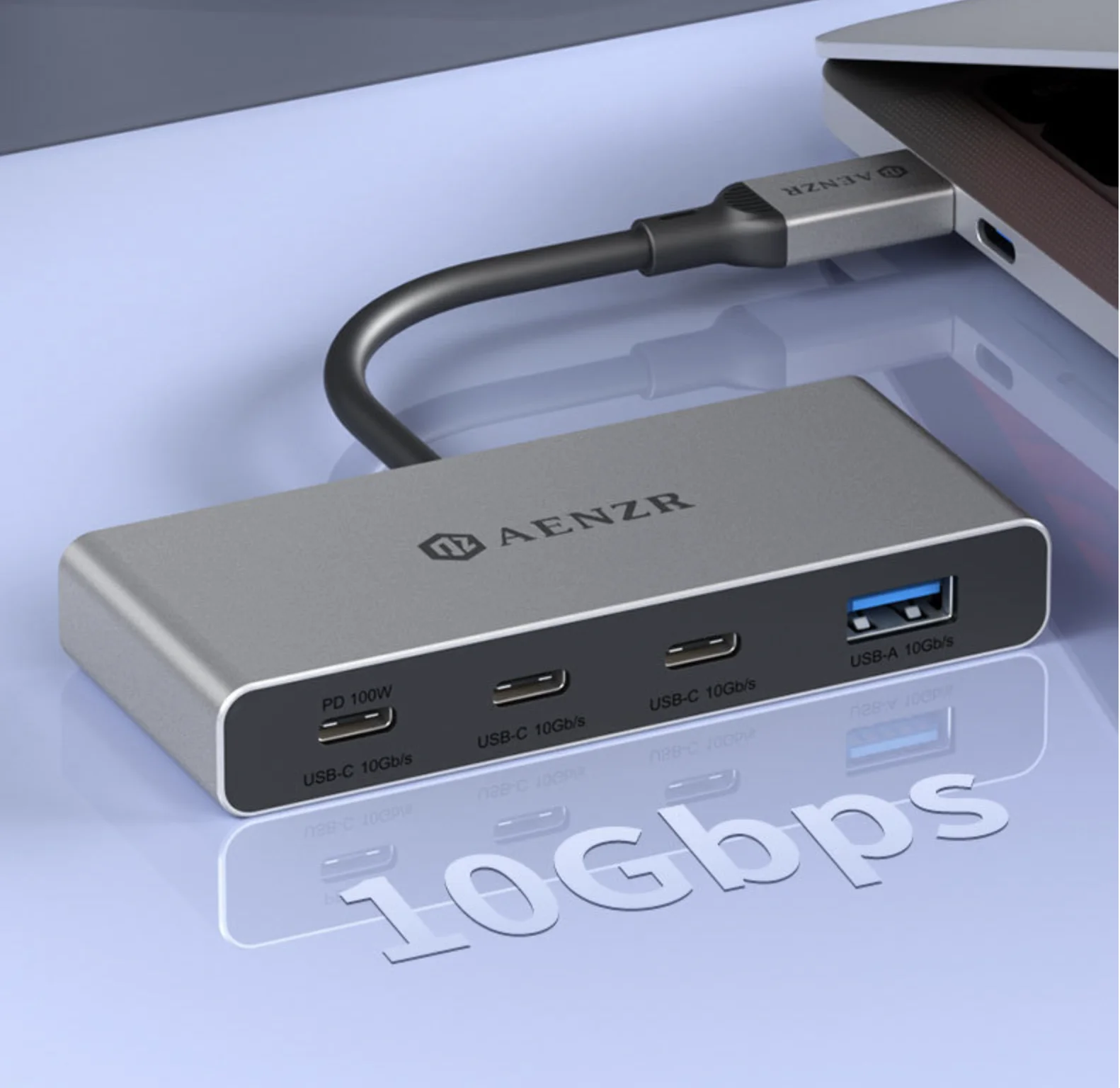 USB C 10Gbps Hub 4-in-1 SuperSpeed USB 10Gbps Type C Multiport Adapter with  3 USB C 1 USB 3.2 Gen2 10Gbps,PD100W USB C Dock