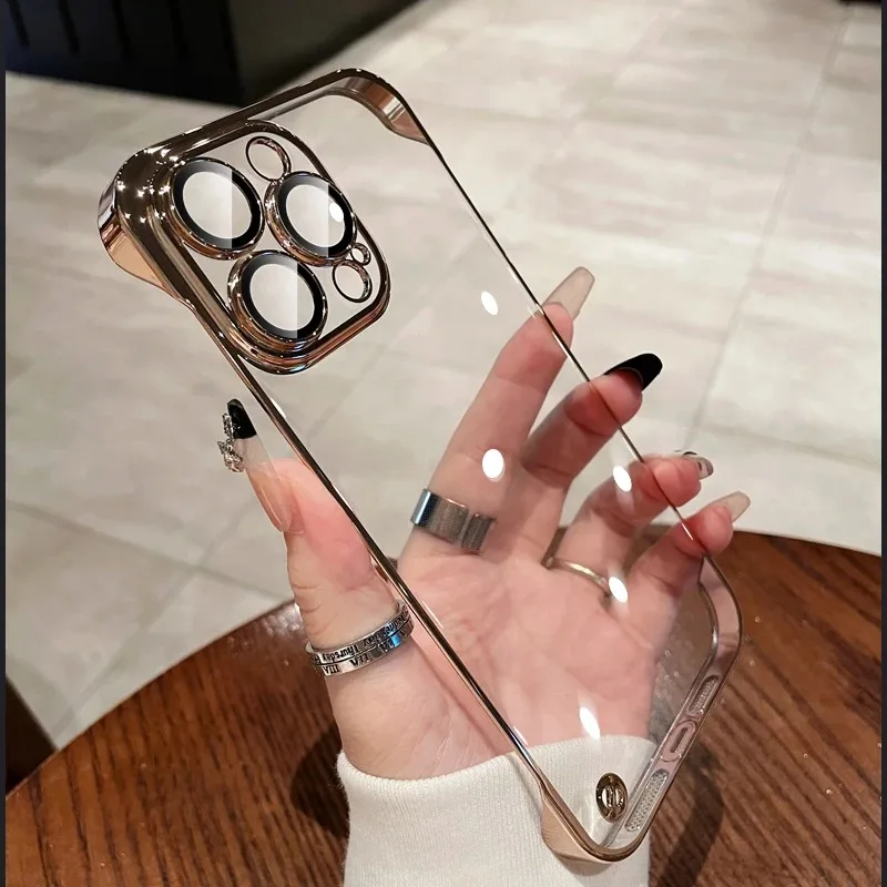 Luxury Clear Plating Frameless Thin Transparent Bumper Cover