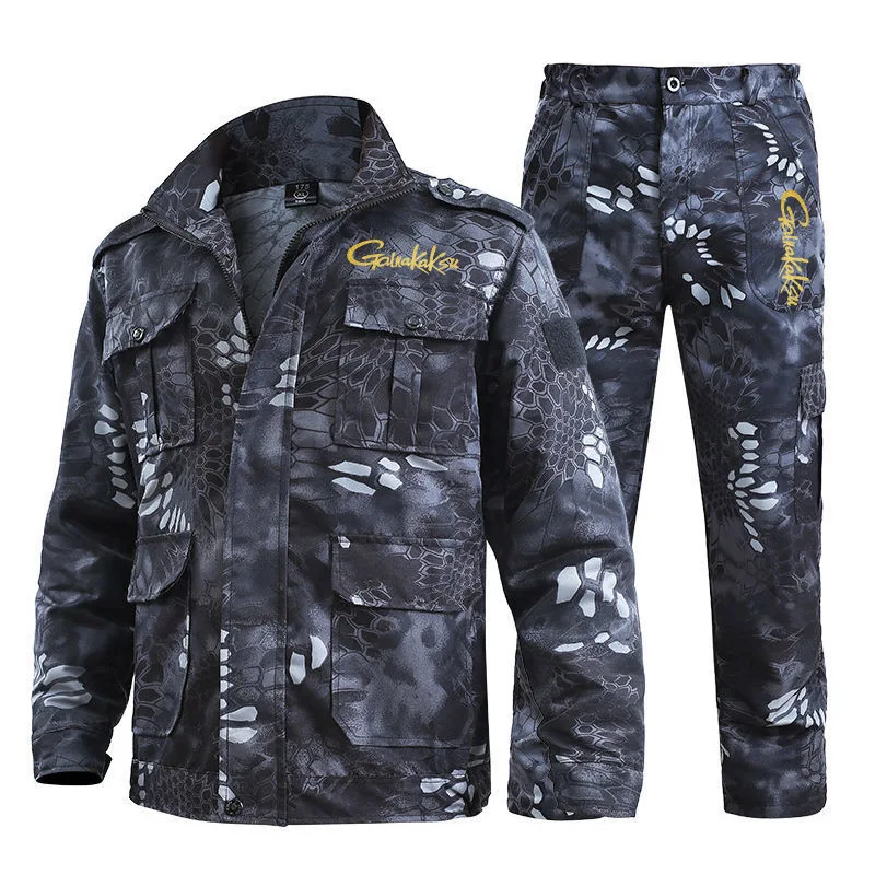 Spring Outdoor Python Pattern Camouflage Suit Fishing Protection Sets Wear-resistant Overalls Labor Protection Clothing fishing clothes