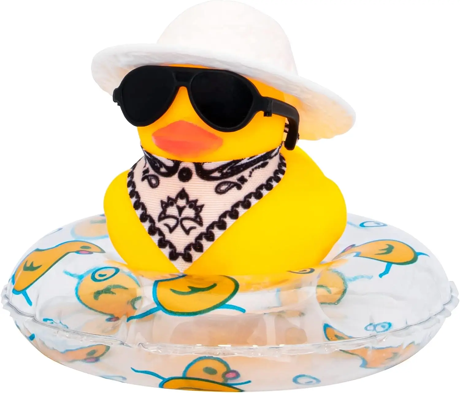 MuMyer Car Rubber Duck Decor - Cute Dashboard Duck With Mini Hat, Sunglasses, Scarf Or Bow Tie