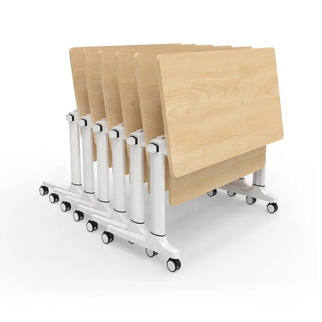 Wooden Folding Office Desk Chair Meeting Room Conference Table School Desk And Chair Folding Training Table