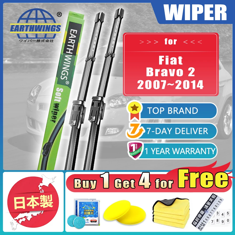 

For Fiat Bravo 2 2007 2008 2009 2010 2011 2012 2013 2014 Front Wiper Blades Brushes Windshield Windscreen Washer Car Accessories