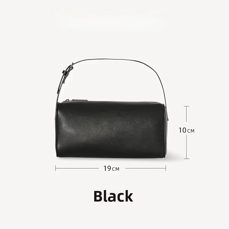 Mini Leather Clutch Bag Velvet Underarm Pen Holder Bag Soft Tote Bag with Mobile Phone Pocket Neutral Minimalist Style