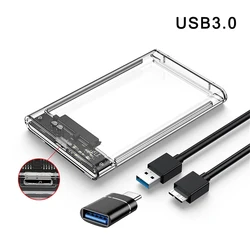 Clear External Hard Drive Case with USB 3.0/Type C Connectivity and UASP Support (USB 3.0 with adapter)