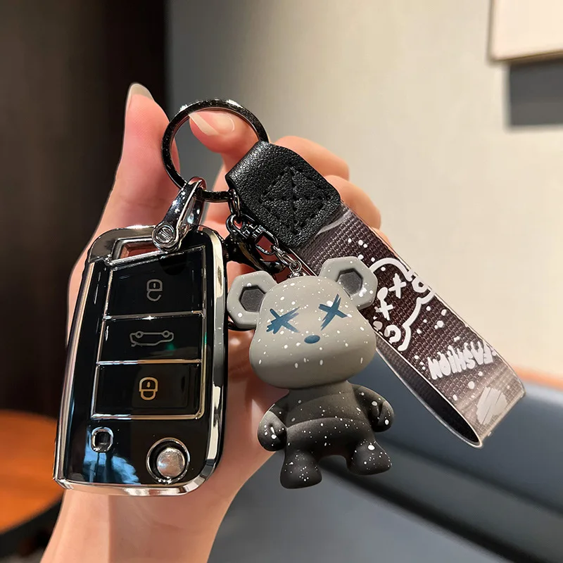 

Fashion Car Remote Key Case Full Cover For VW Volkswagen Golf 7 MK7 Tiguan MK2 For SEAT Ateca Leon FR 2 Ibiza For Skoda Octavia