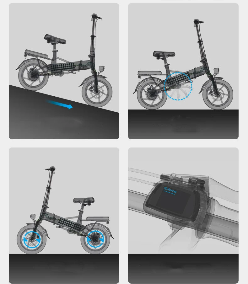 400W Electric folding bike 12inch Folding cheap Electric Bike pocket mini bike 48V electric foldable bicycle