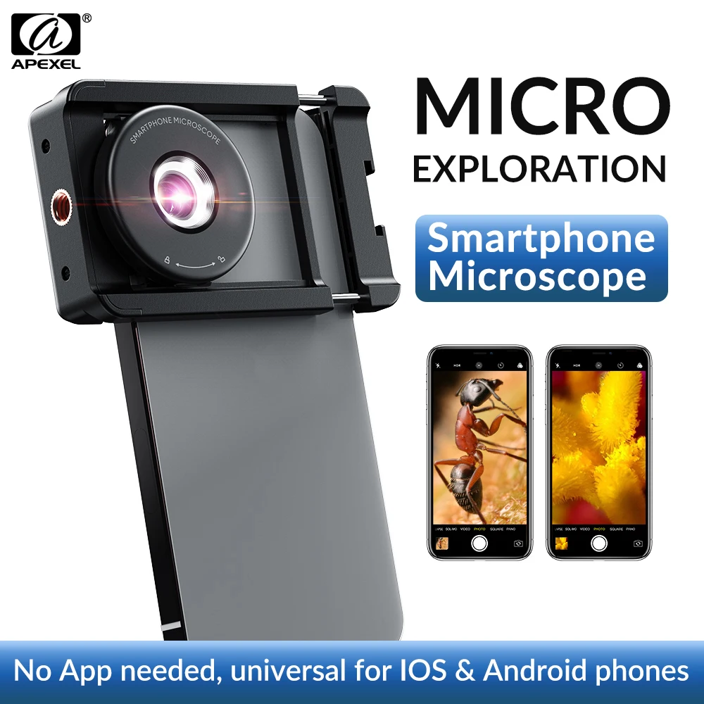 Microscope Macro Lens Smartphone Apexel Hd Portable 100x Microscope