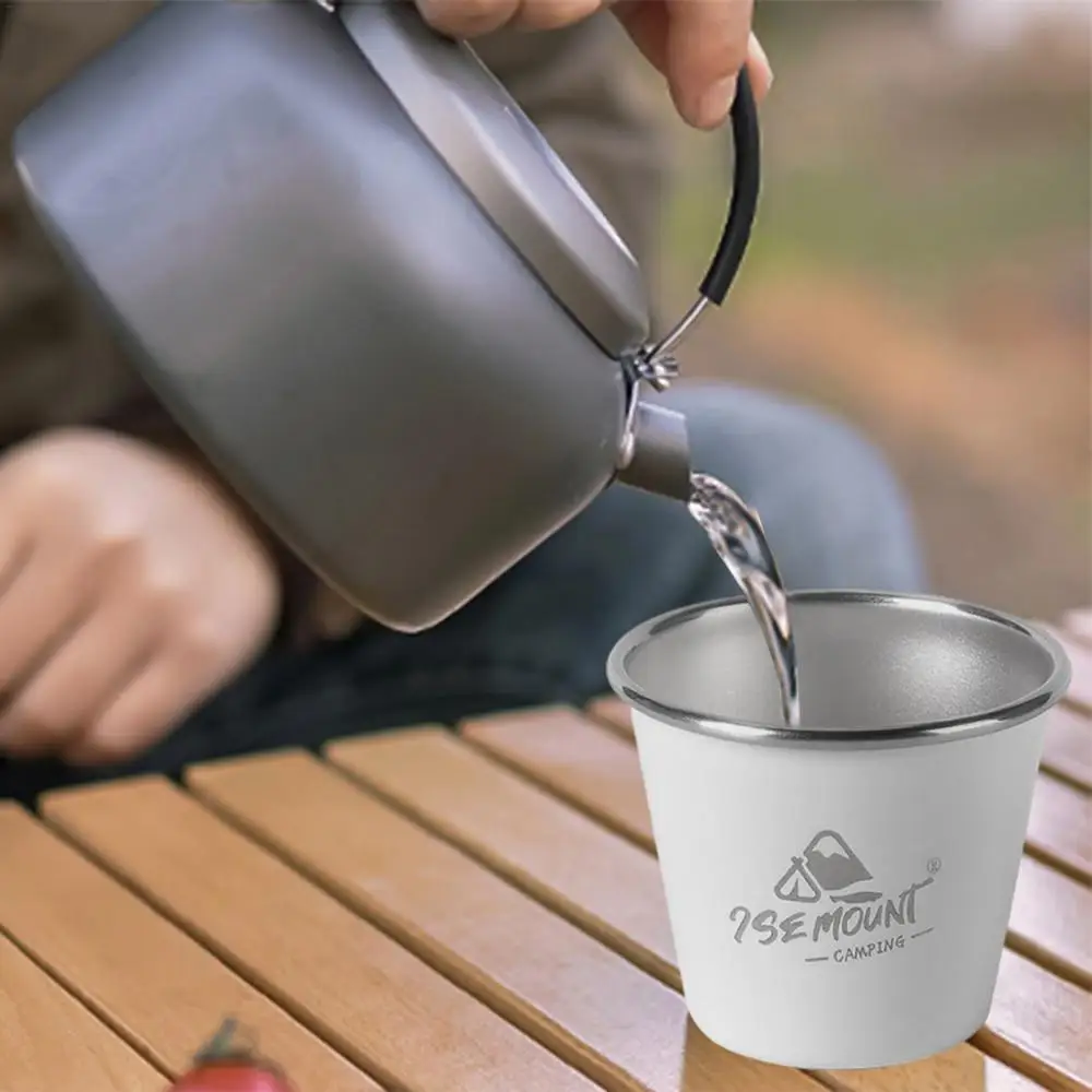 Description Picture 6 of itemportable  Stainless Steel Camping Cup Picnic Coffee Tea Wine Cup Outdoor Water Glass Stackable Lightweight Tableware Cooking