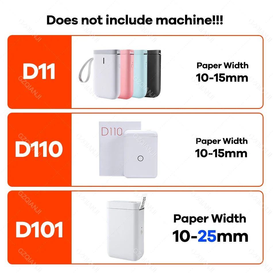 NIIMBOT D101 Label Printer Sticker Paper Roll 10-25mm Mini White Color Label Tape Waterproof Price List Tag for Niimbot d101