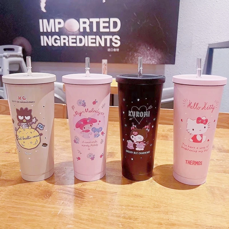 Hot Cartoon Water Cup Cute Sanrio Anime Vacuum Flask Acciaio Inossidabile Ins Wind Grande Capacità Isolamento Termico Ice Tyrant Cup