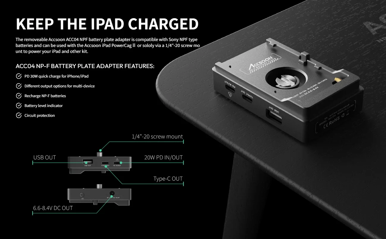 PowerCage II for the iPad 2 x Cold Shoe Mounts 10 x 1/4"-20 Mounts Adjustable Pr