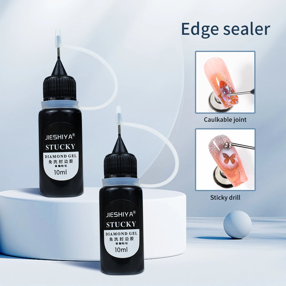 10MLRhinestoneGlueGelHomeNailArtAccessoriesConvenientSqueeze