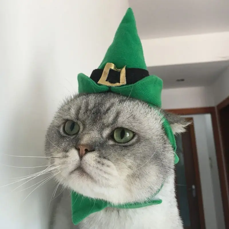

Pet Costume Cap Green Tricorne Funny Hat Party Cosplay Dress Accessories