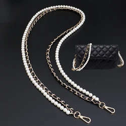 40-120cm PU Leather Thin Chain For Handbag All-match Pearl Strap Bag Belt Replacement Double-layer Bag Chain Strap Accessories