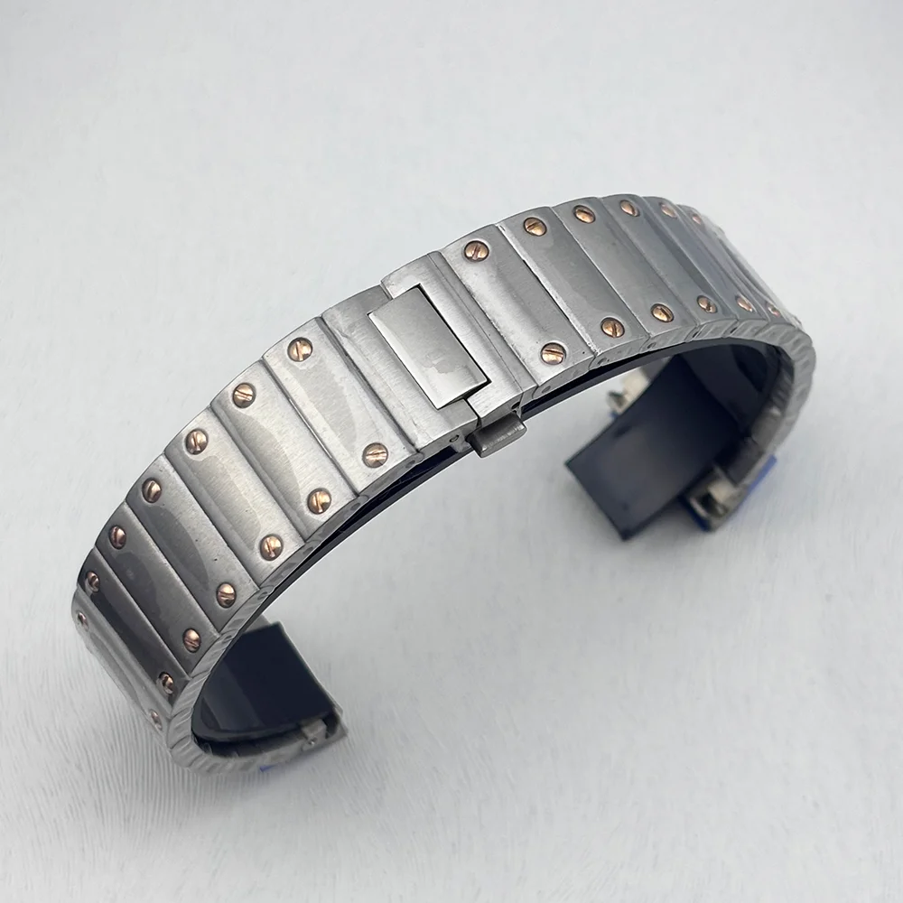 Silver Gold 316L Stainless Steel Square Watch Case for Santos Mod Accessories