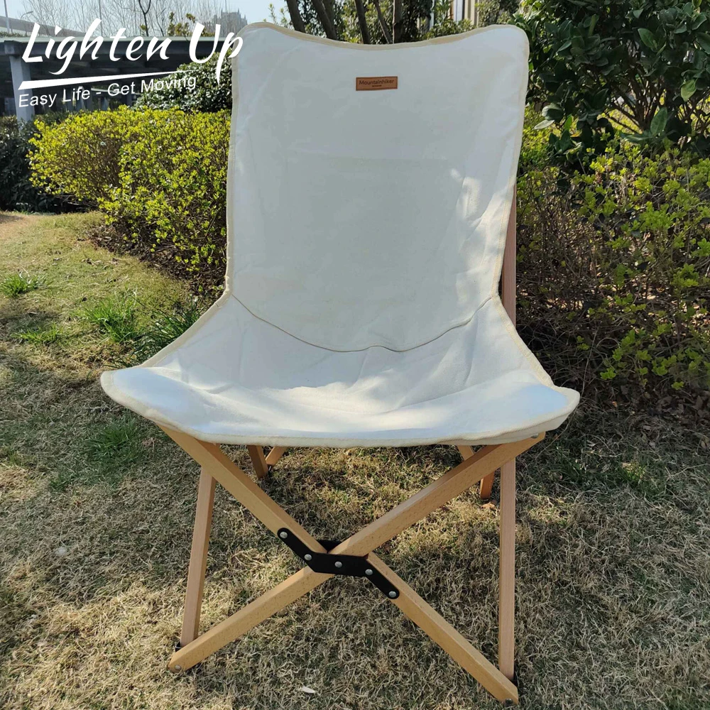 Silla plegable portátil de madera maciza para asiento de lona respaldo de madera ultraligero para acampar, y barbacoa| | - AliExpress