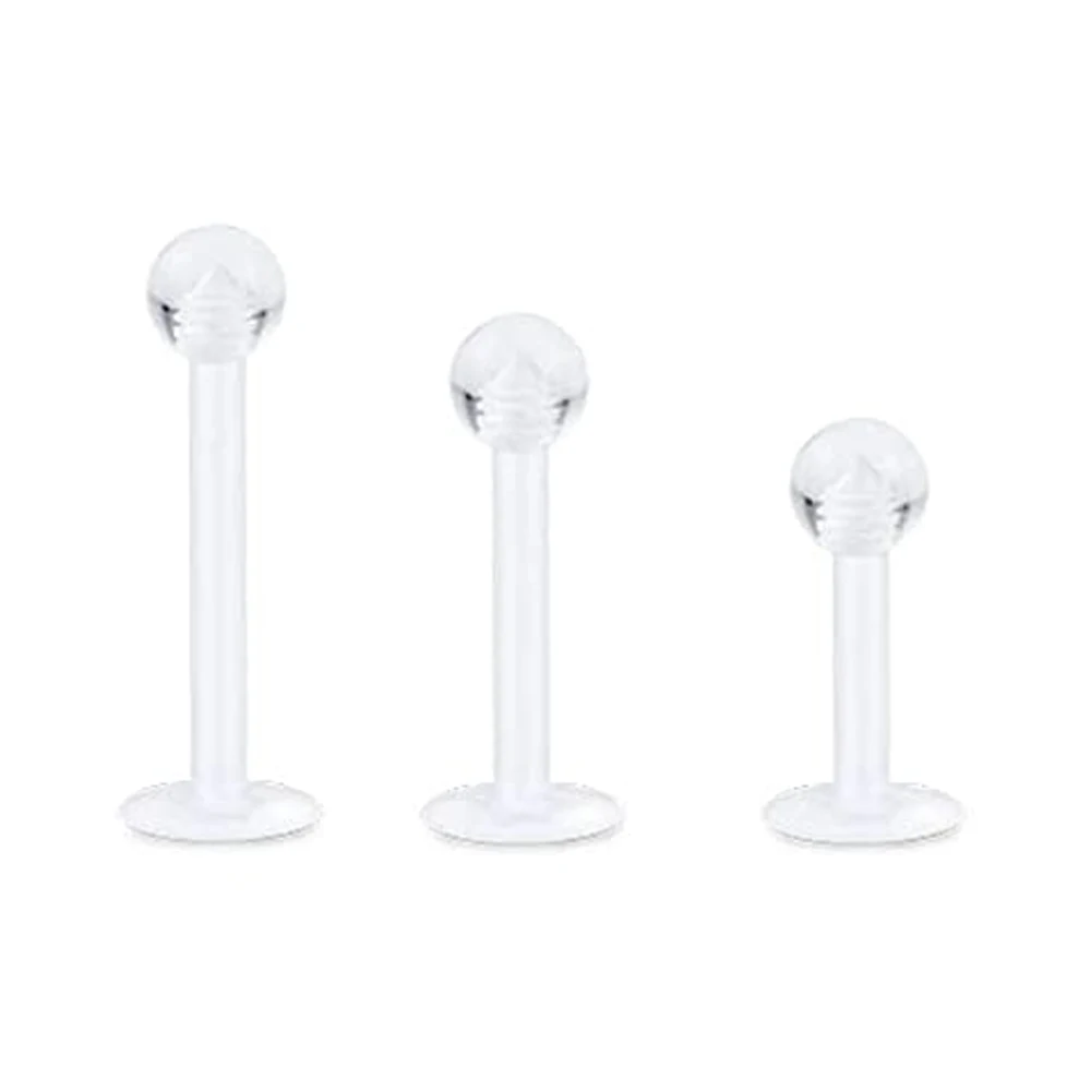 Klar sport arbeit bioflex helix tragus conch ohrringe kunststoff medusa piercing schmuck lippe ringe labret piercing halter – Detail 6