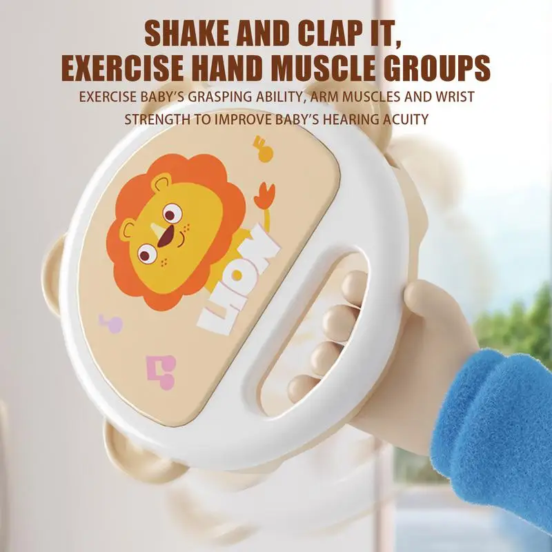 Tambourine Toy Lion Children Clapping Tambourine Musical Instruments KidsDrum & Percussion Instruments For Helps Children Learn