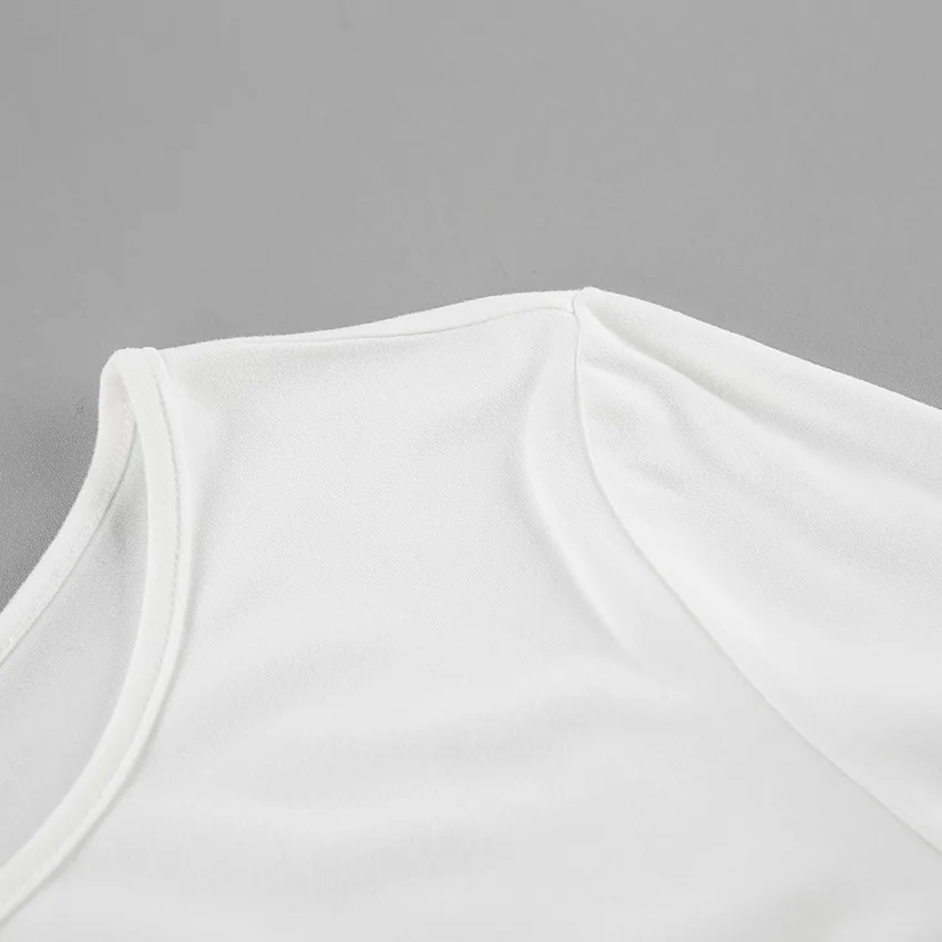 White Knit Slim T-shirt Pullover Female Ruffled Patchwork See-Through Long Sleeve Y2k Sexy Inner Top Women's Knitwear Tee