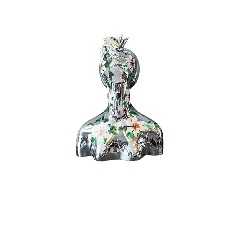 

ZL Resin Figure Sculpture Window Painted Portrait Flower Season Girl Decoration