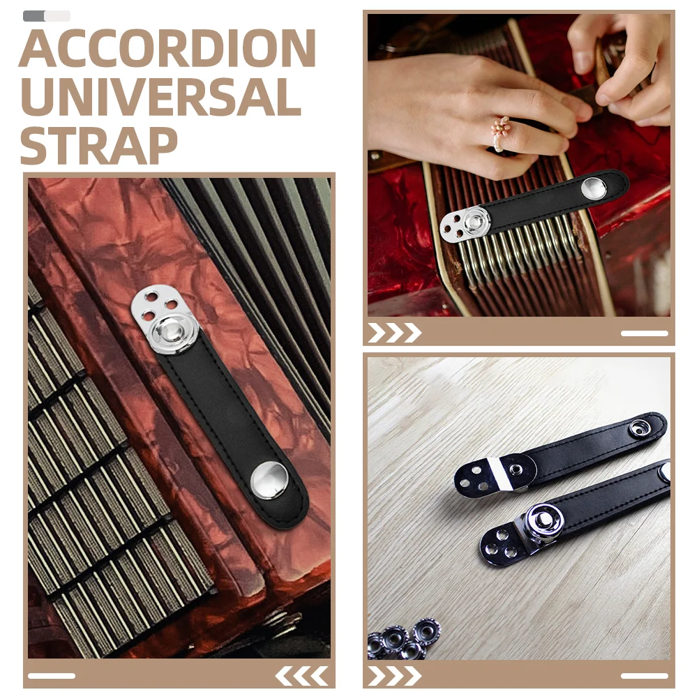 2 Pcs Double Layer Metal Connection Accordion Buckle Universal Belt Bass Straps Harness for Musical Instruments