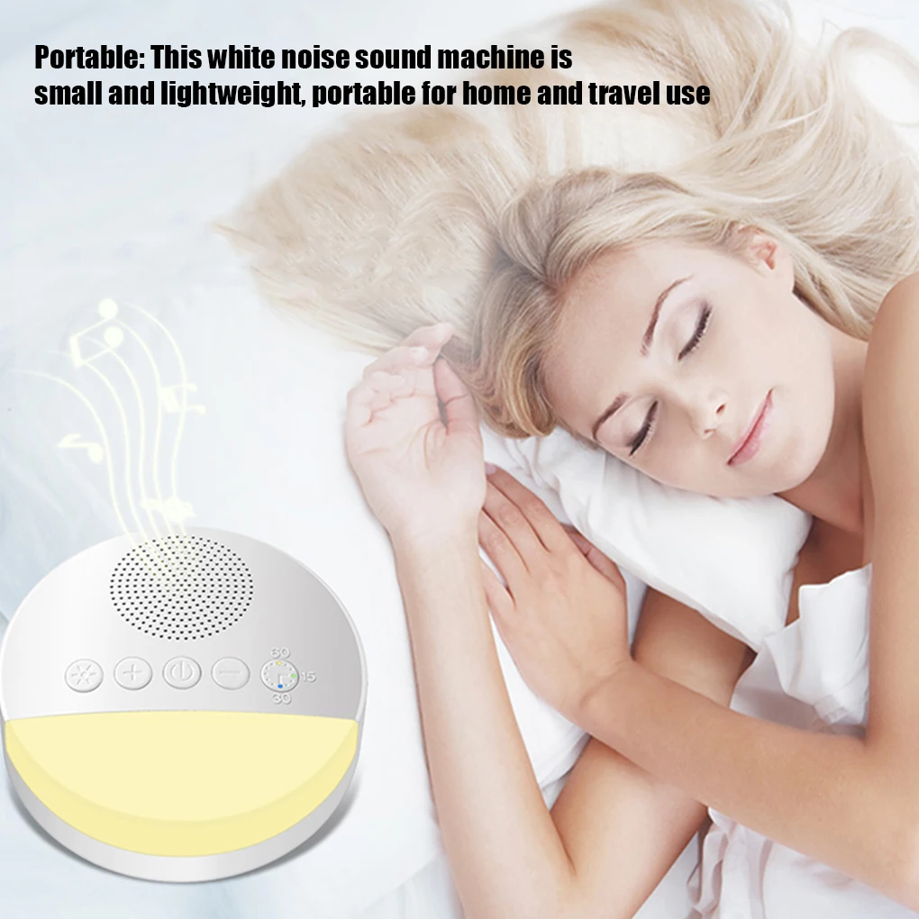 White Noise Machine Baby Sleep Soother Sound Player Night Light Auto-off Timer